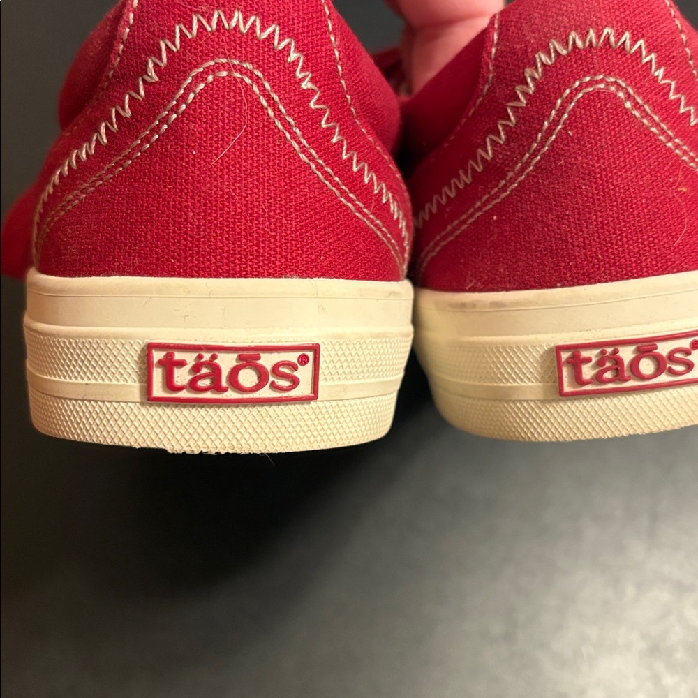 Taos Red Canvas Sneakers - Picture 5 of 11